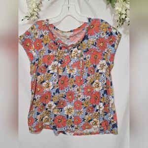 Lucky Brand Floral Top Size MED